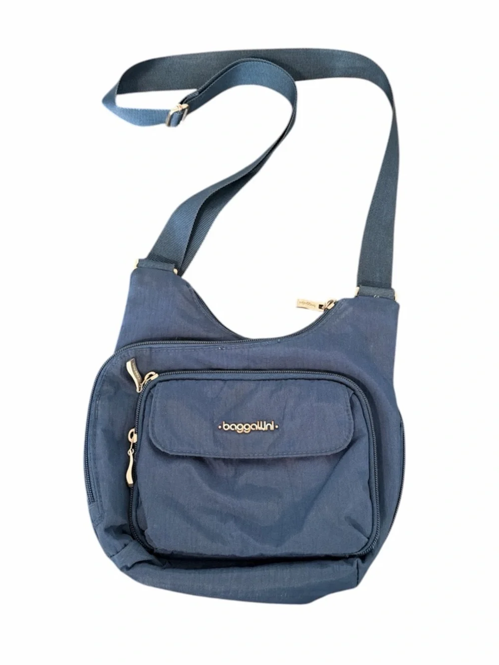Baggallini blue crossbody pockets travel‎ casual adjustable